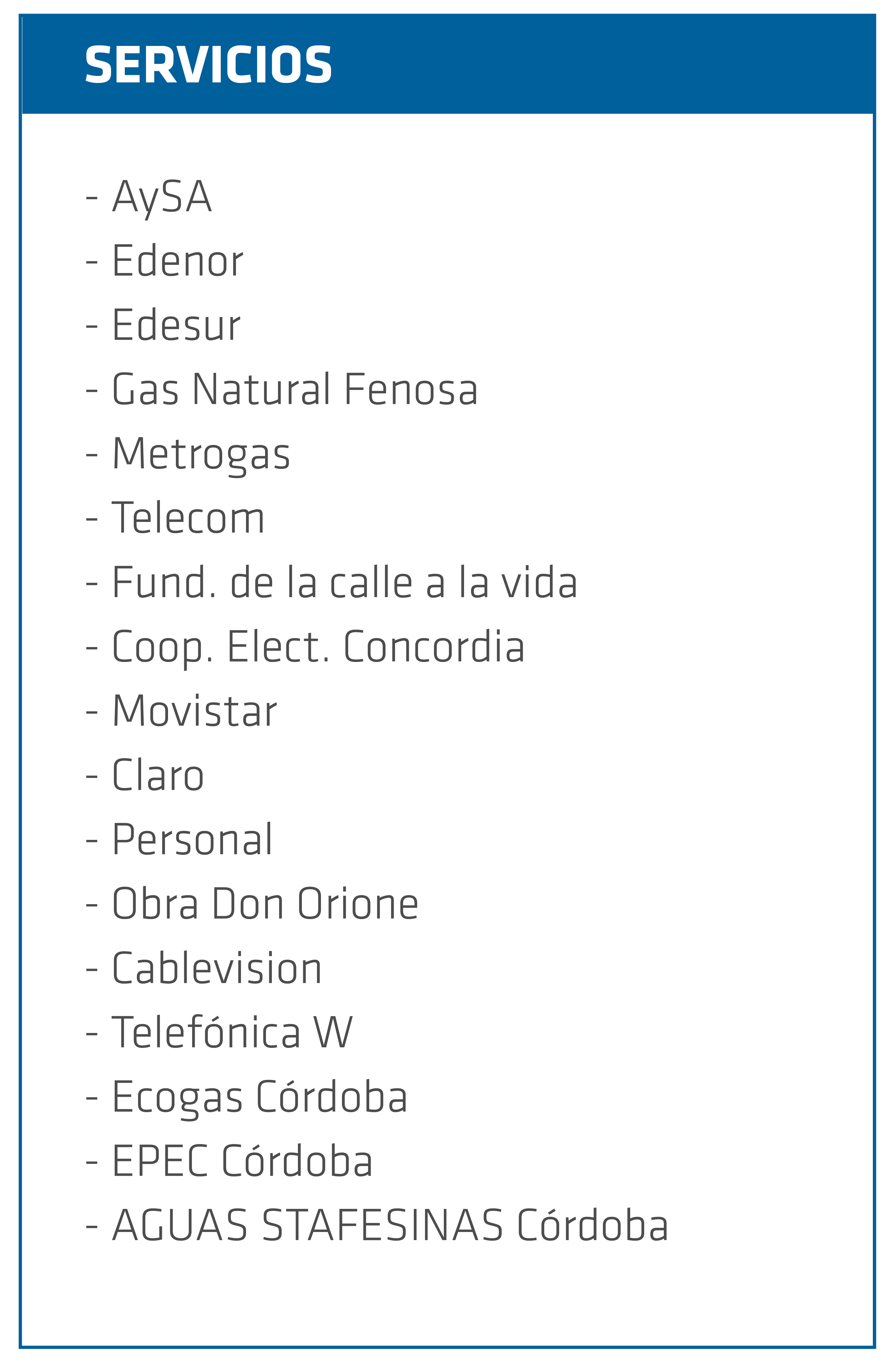 servicios debitos automaticos